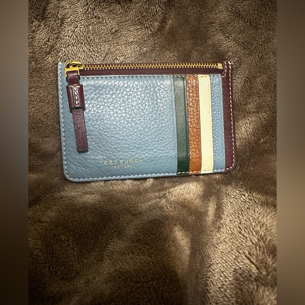 Tory Burch Blue and Multicolor Card Holder
